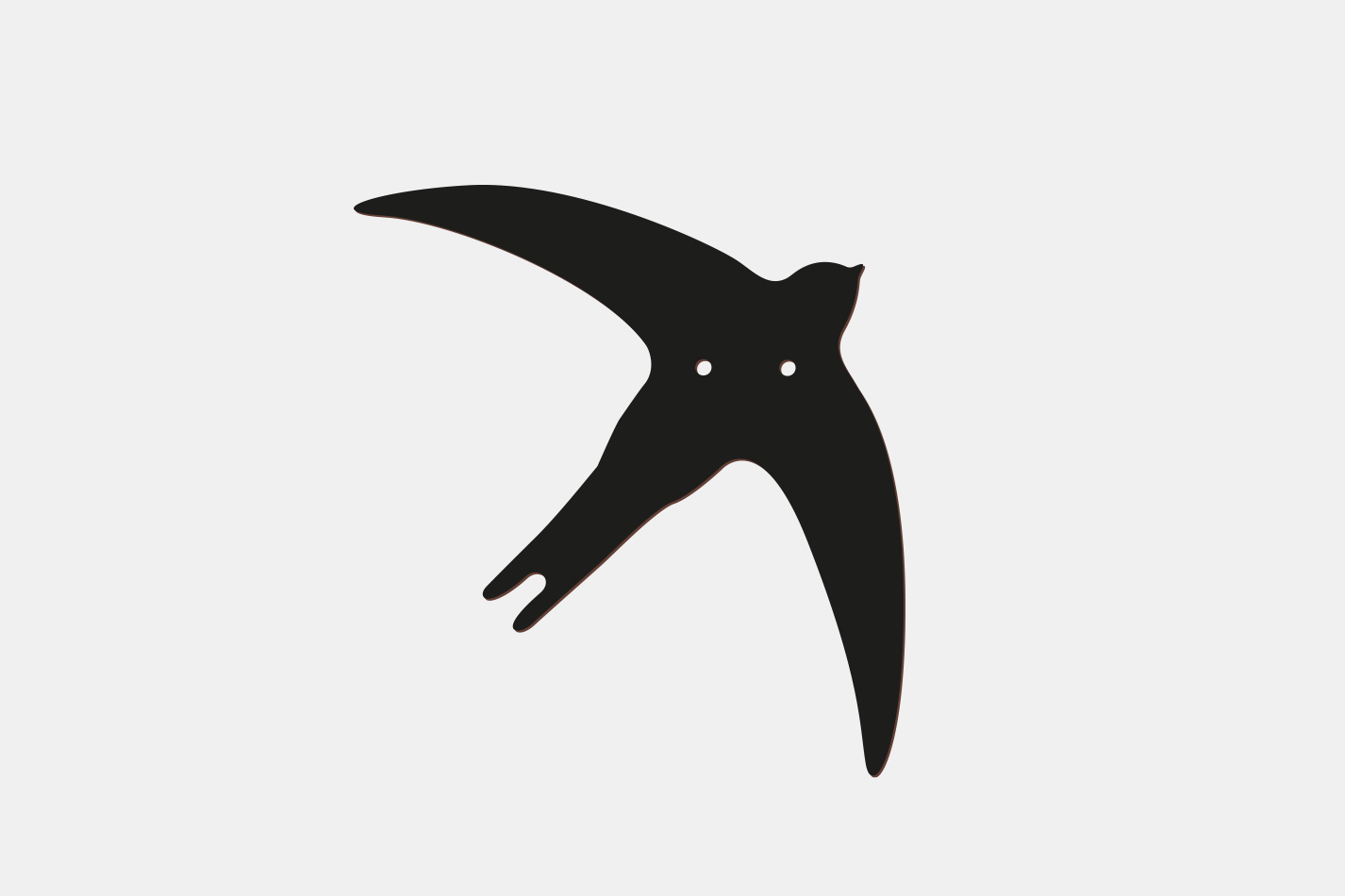 Pointing bird swifts silhouette for compensatory measures