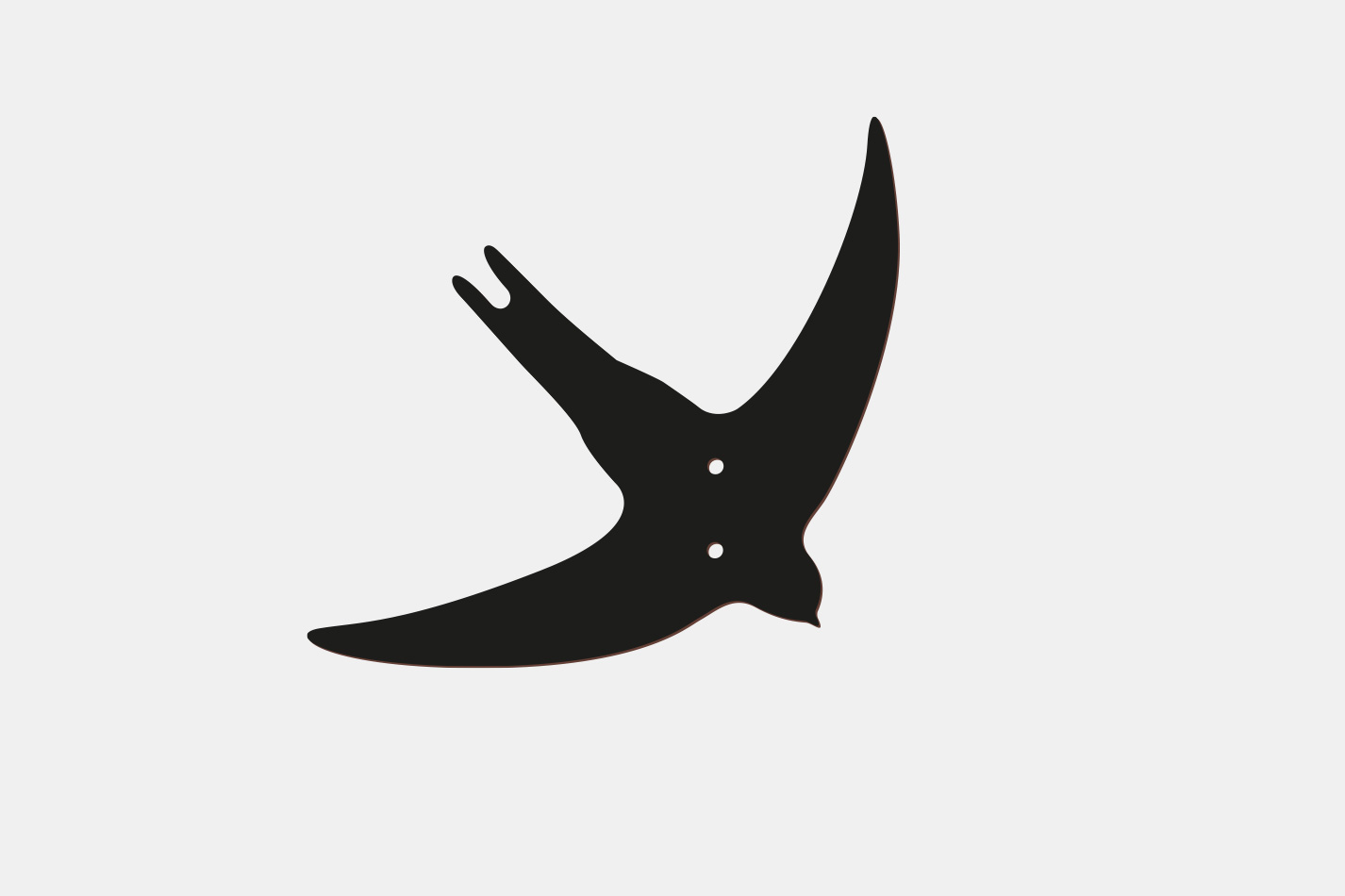 Pointing bird swifts silhouette for compensatory measures